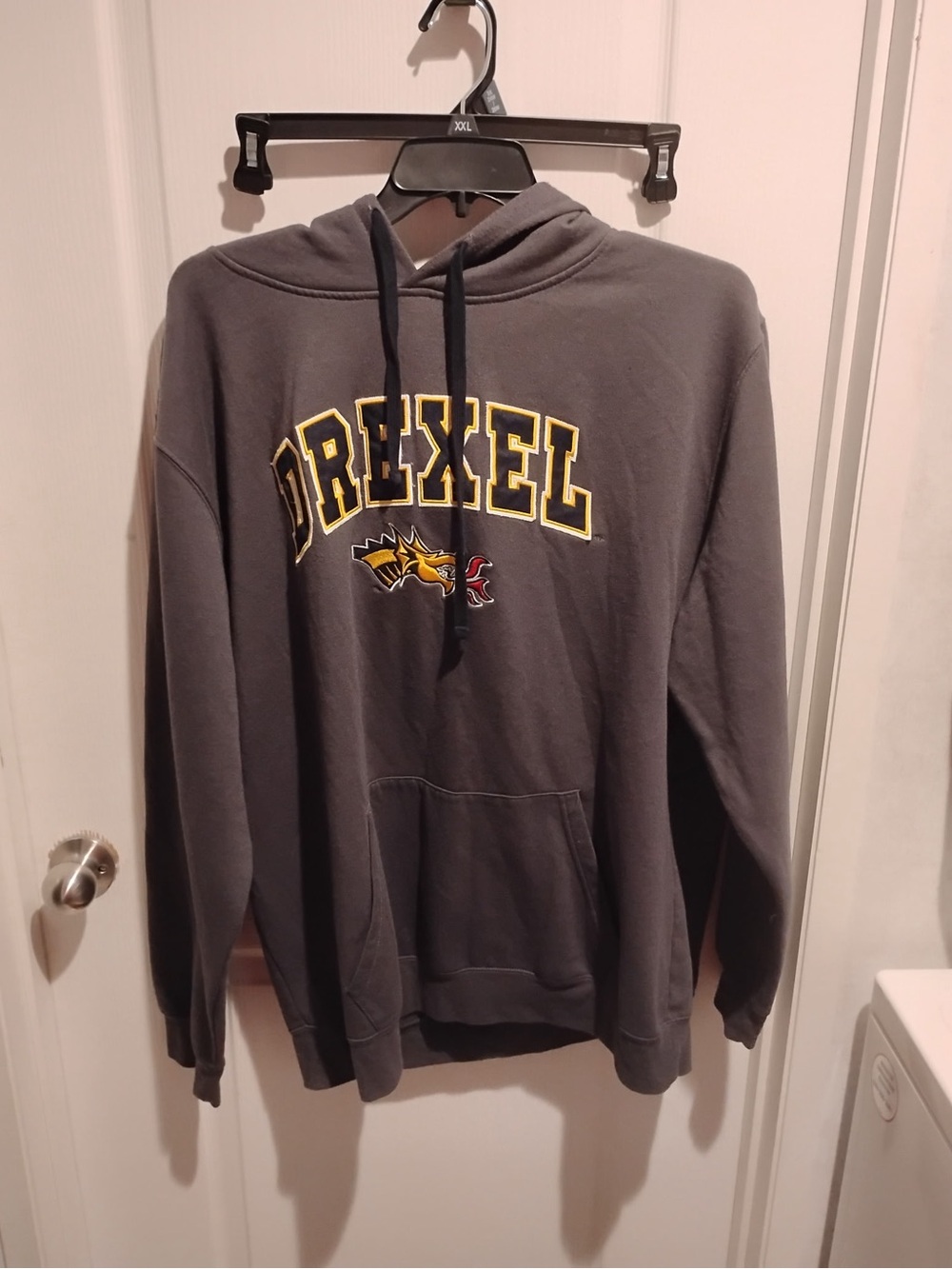 Drexel University Charcoal Hoodie with Logo